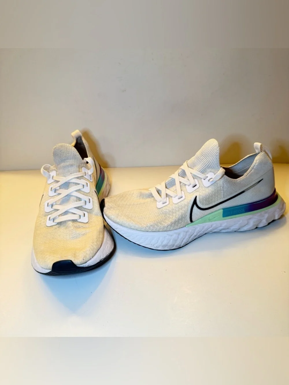 NIKE REACT INFINITY RUN FLYKNIT WHITE VAPOR GREEN AQUA RUNNING SIZES
